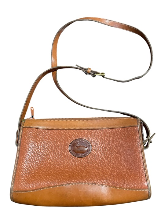 Dooney & Bourke Handbags - VINTAGE Dooney & Bourke Two-Tone Tan Pebbled Leather Crossbody